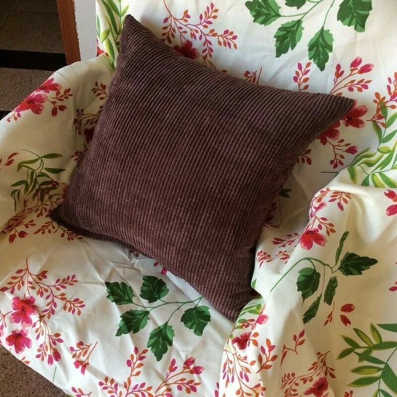 2X Large Plain Corduroy Cushion Covers Durable Fabric Pillow Cases Sofa Bed New