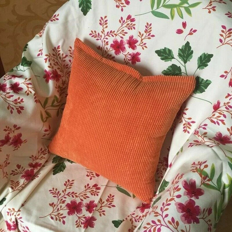 2X Large Plain Corduroy Cushion Covers Durable Fabric Pillow Cases Sofa Bed New
