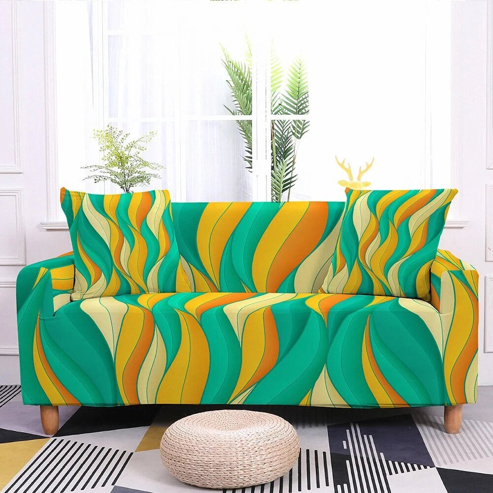 3D Printed Elastic Sofa Covers for Living Room L Shape Geometric Seater