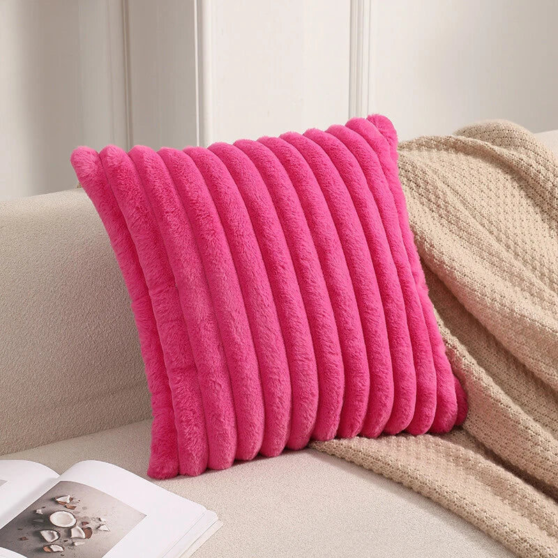 16" 18" 20" 22" 24" Plush Velvet Cushion Cover Sofa Bed Soft Plain Pillow Case