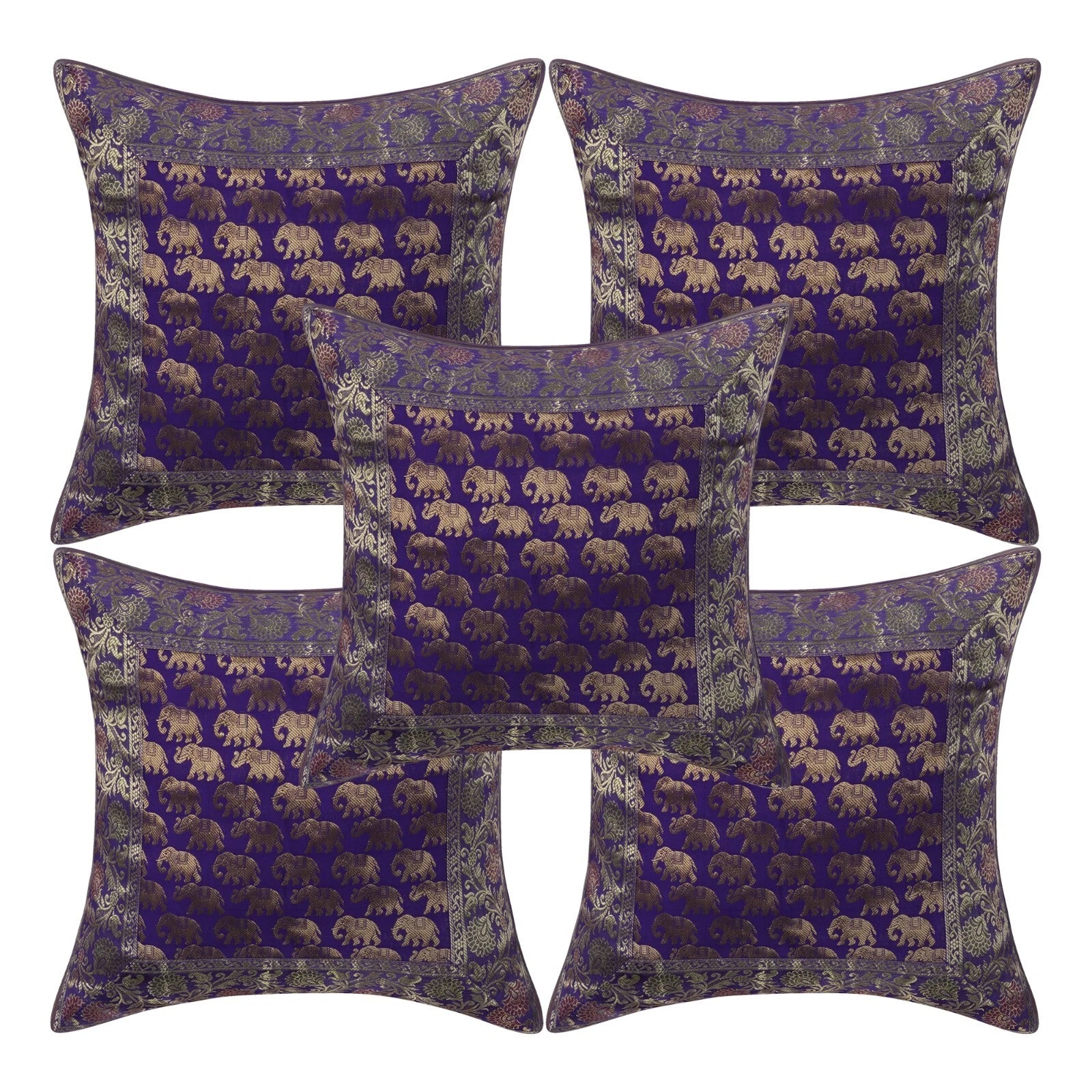 Brocade Cushion Cover 16x16 – Luxury Throw Pillow Case for Sofa Bed Decor