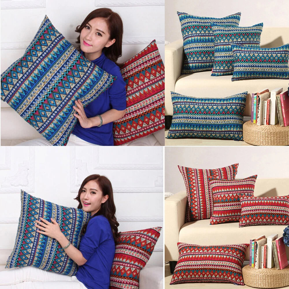 Boho Ethnic Printed Cushion Cover Pillowcase Waist Throw Sofa Pillow Cover Decor