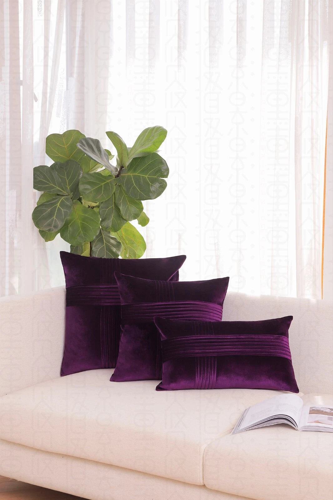 2 Pack Throw Pillow Covers  Sofa Decor Cushion Cases Velvet Premium Cushion