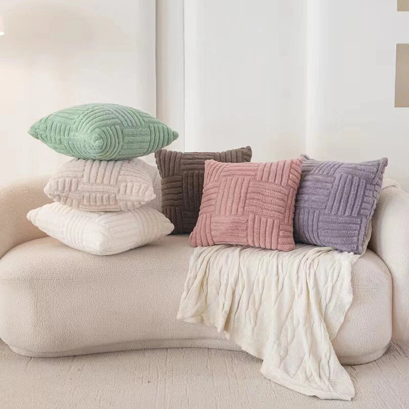 43CM x 43CM Fluffy Faux Soft Plush Pillow Case Cover Cushion Home Bed Sofa Decor