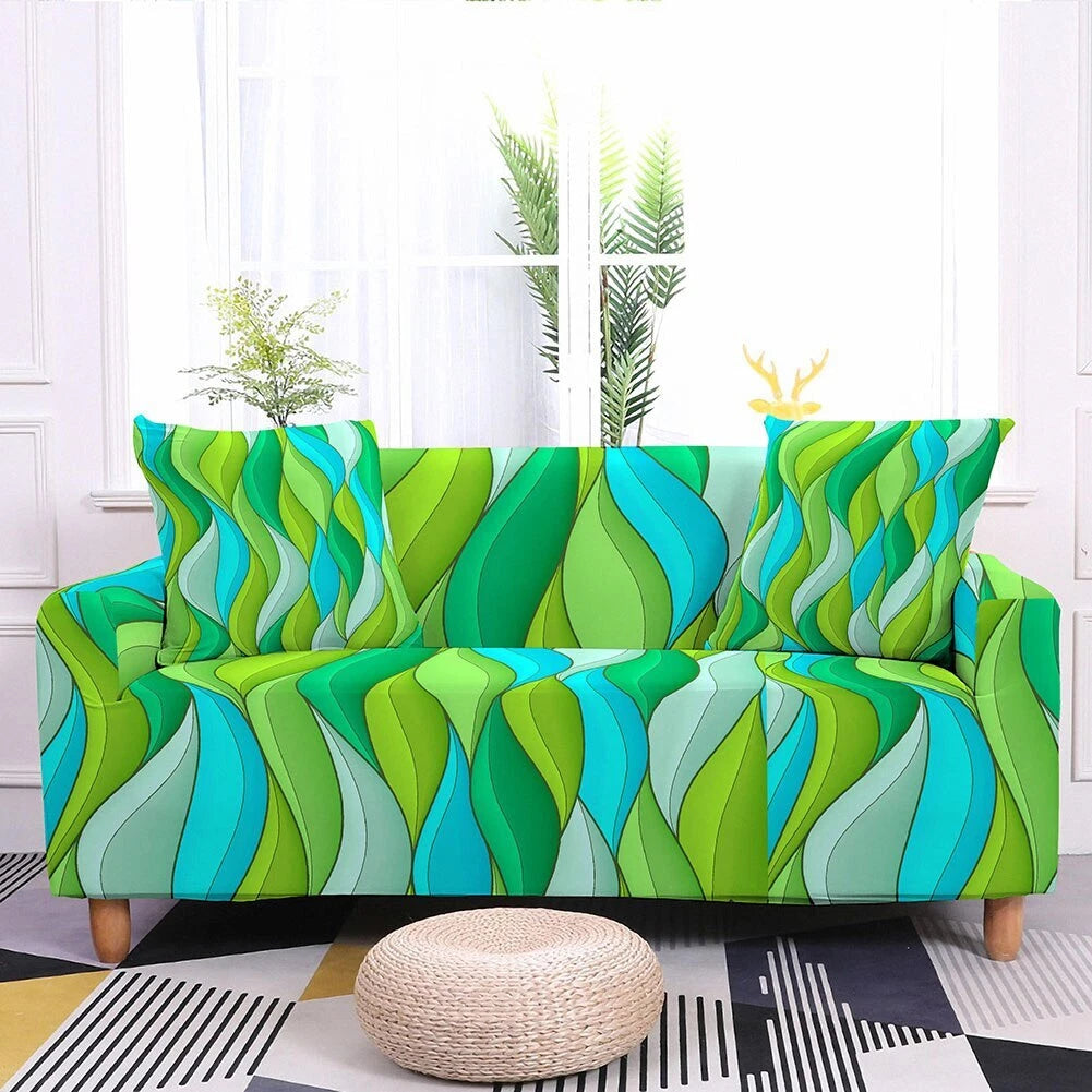 3D Printed Elastic Sofa Covers for Living Room L Shape Geometric Seater