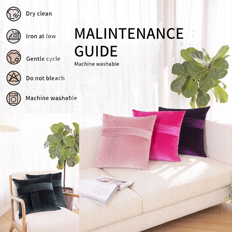 2 Pack Throw Pillow Covers  Sofa Decor Cushion Cases Velvet Premium Cushion