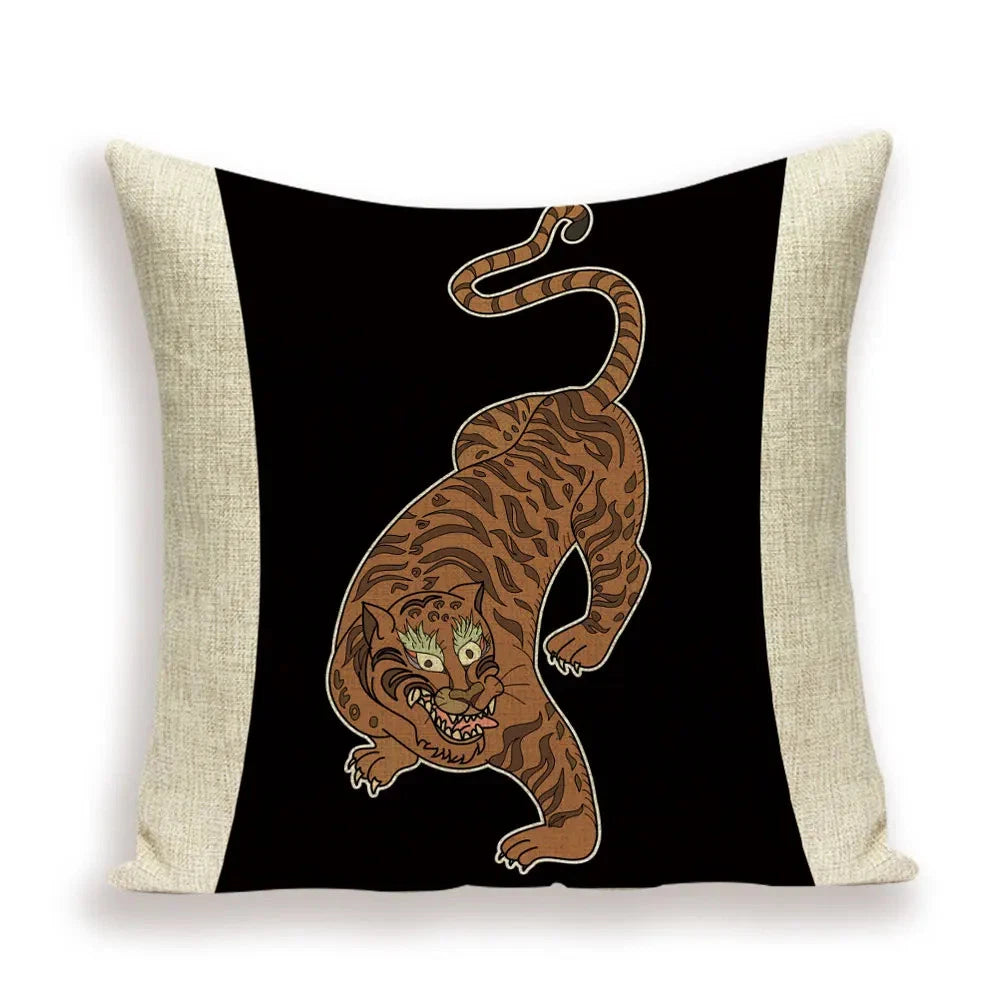 Animal Style Tiger Cushion Case Autumn Jungle Pillowcase Sofa Bed Cushions Cover