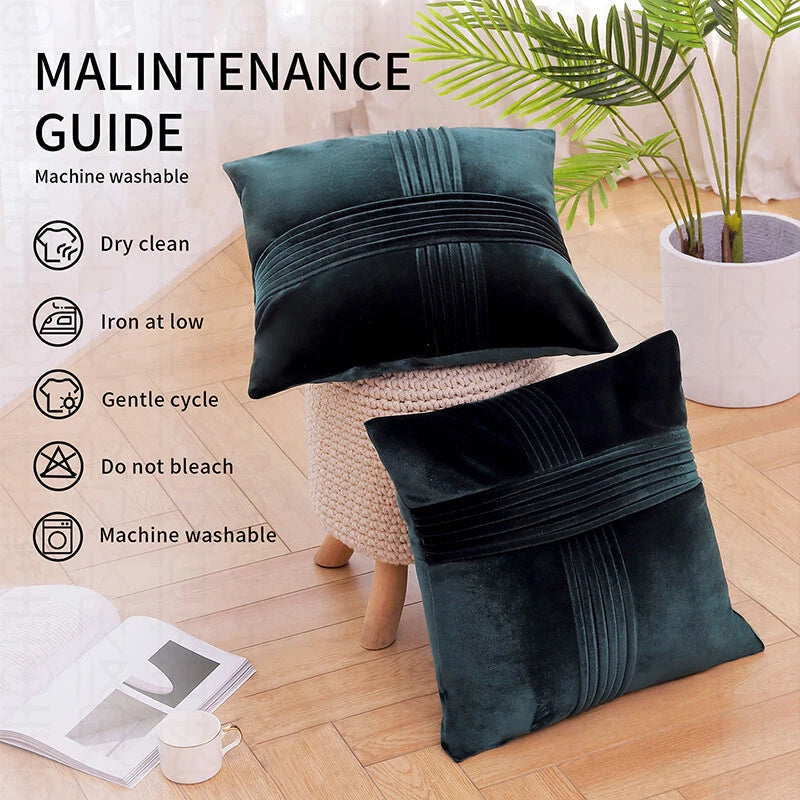2 Pack Throw Pillow Covers  Sofa Decor Cushion Cases Velvet Premium Cushion