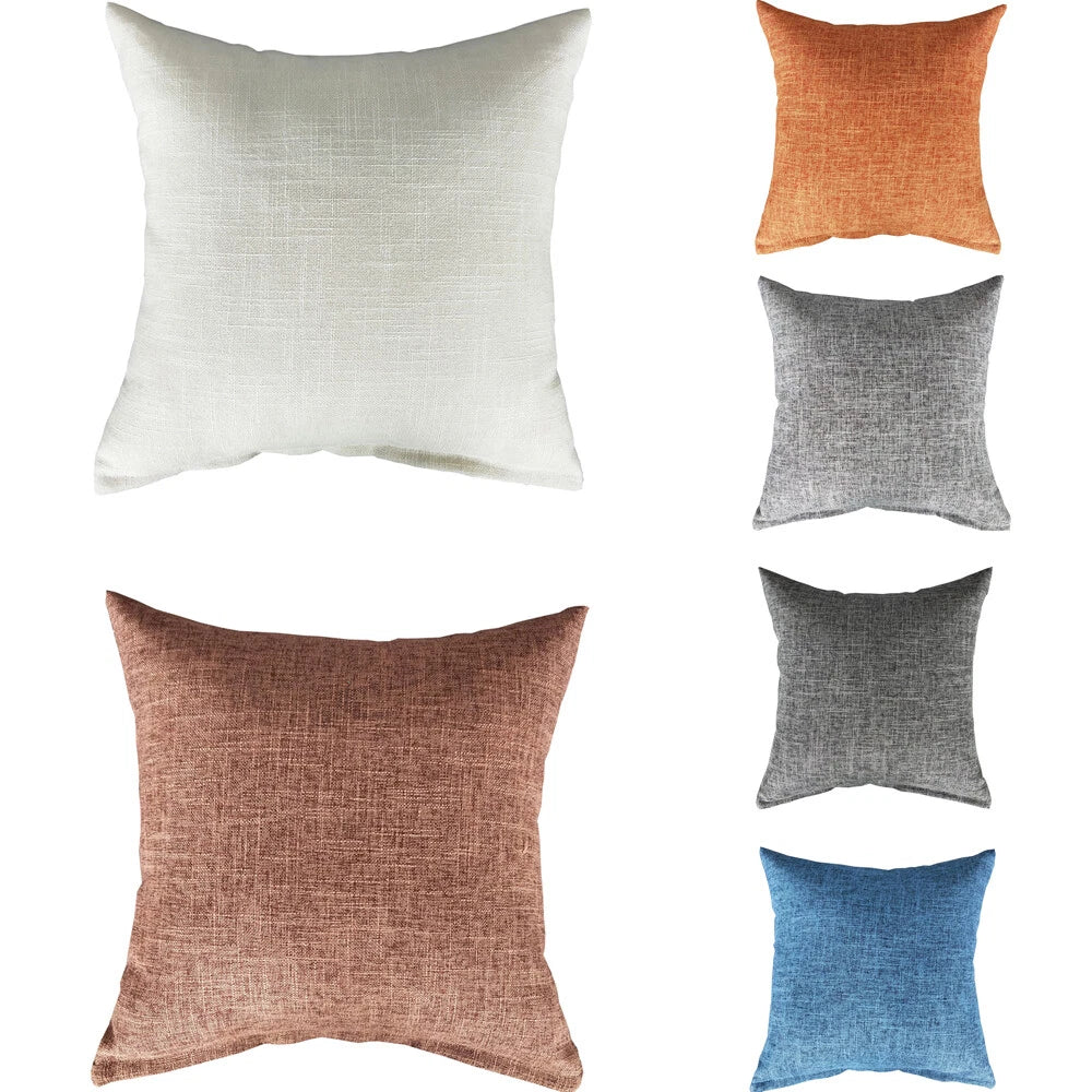1PC Pillowcase Cushion Cover Throw Waist Pillow Case Cotton Linen Sofa Couch Bed