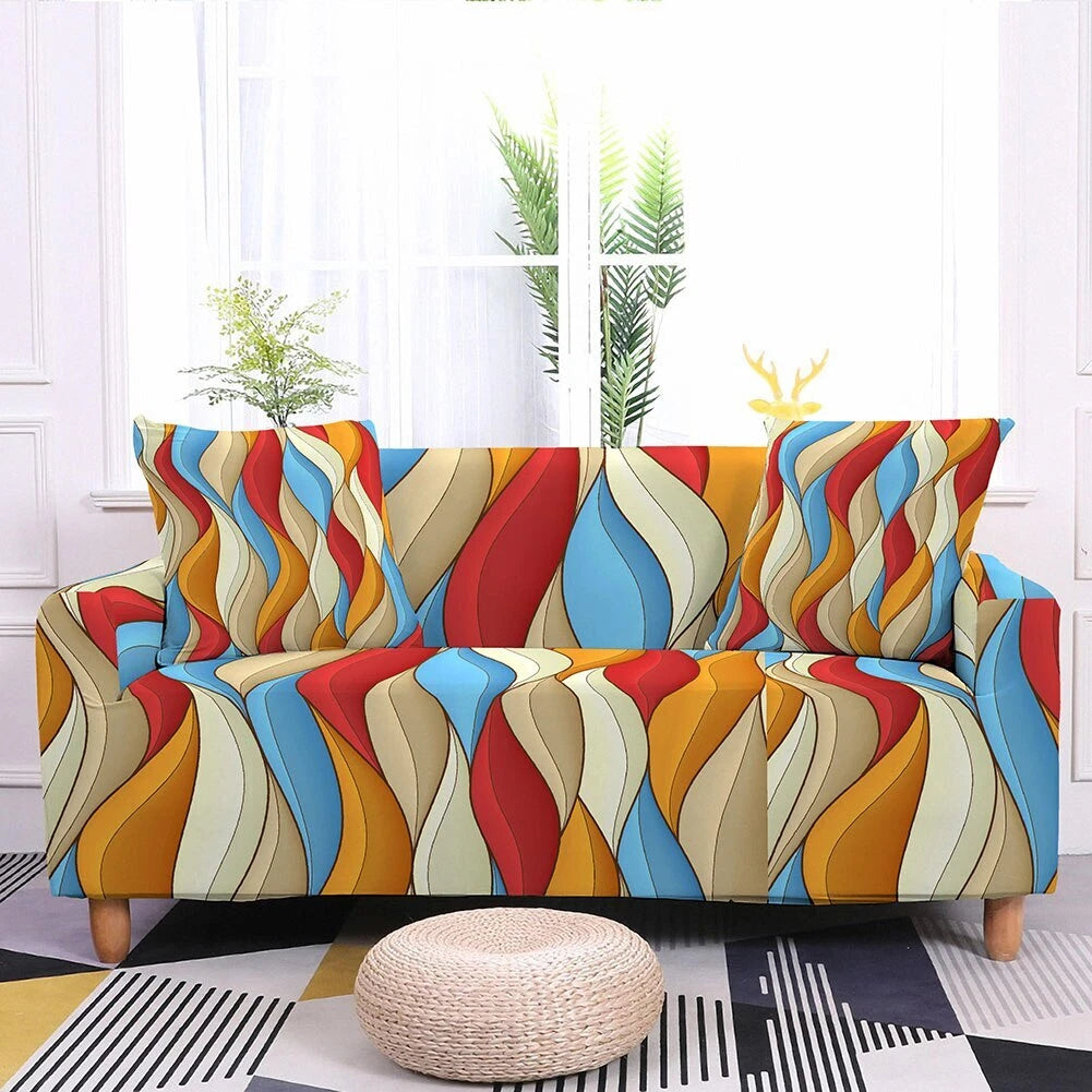 3D Printed Elastic Sofa Covers for Living Room L Shape Geometric Seater