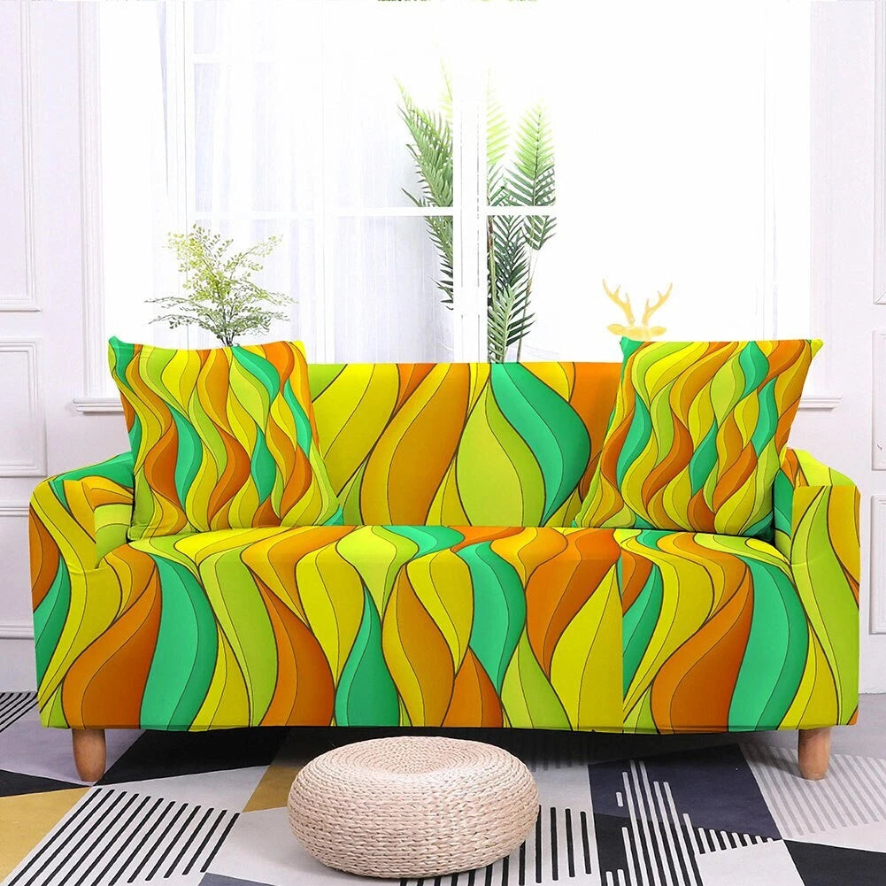 3D Printed Elastic Sofa Covers for Living Room L Shape Geometric Seater