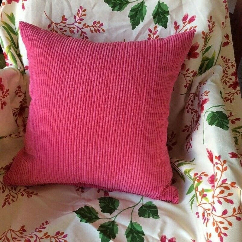 2X Large Plain Corduroy Cushion Covers Durable Fabric Pillow Cases Sofa Bed New