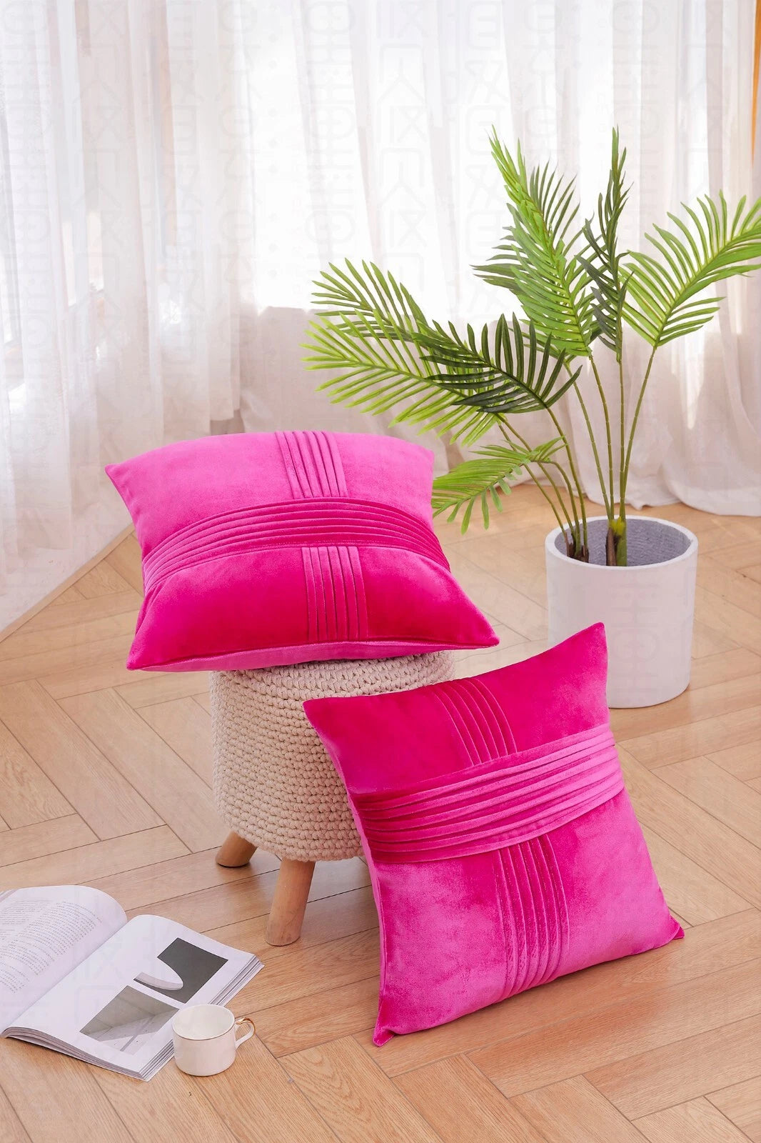 2 Pack Throw Pillow Covers  Sofa Decor Cushion Cases Velvet Premium Cushion