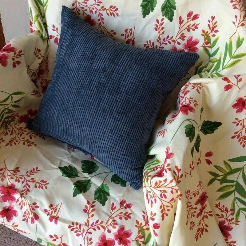 2X Large Plain Corduroy Cushion Covers Durable Fabric Pillow Cases Sofa Bed New