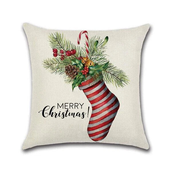 18" Christmas Cushion Cover Pattern Sofa Car Pet Square Pillow Case Home Decor