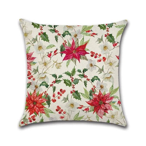 18" Christmas Cushion Cover Pattern Sofa Car Pet Square Pillow Case Home Decor