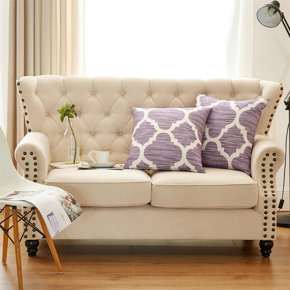 2 x Decorative Honor Throw Pillow Covers for Couch Bed Sofa Simple Pillow Cases