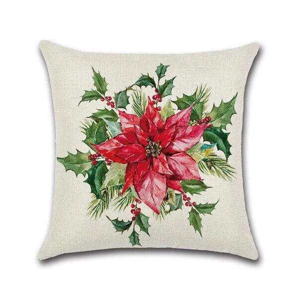 18" Christmas Cushion Cover Pattern Sofa Car Pet Square Pillow Case Home Decor