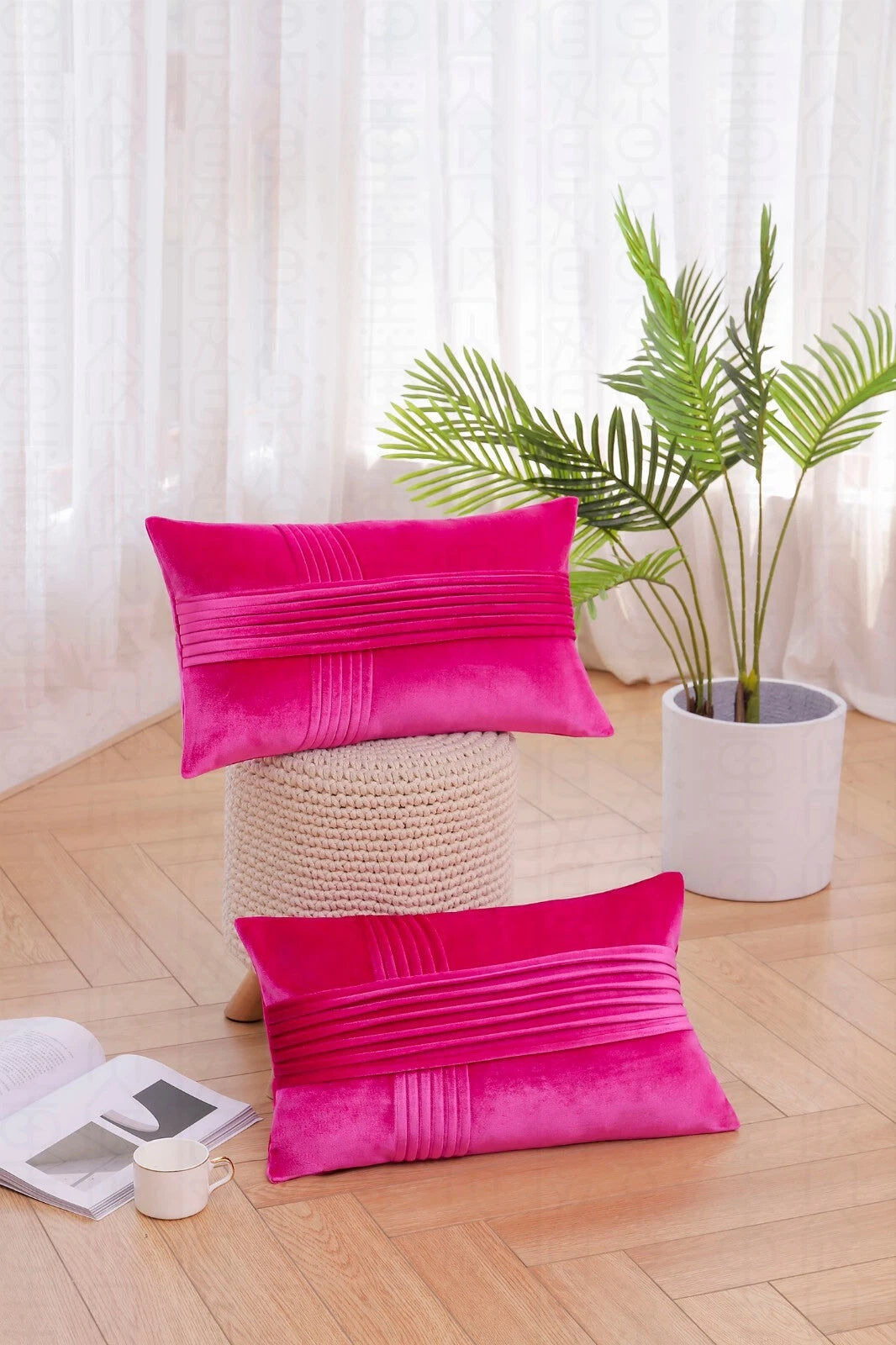 2 Pack Throw Pillow Covers  Sofa Decor Cushion Cases Velvet Premium Cushion
