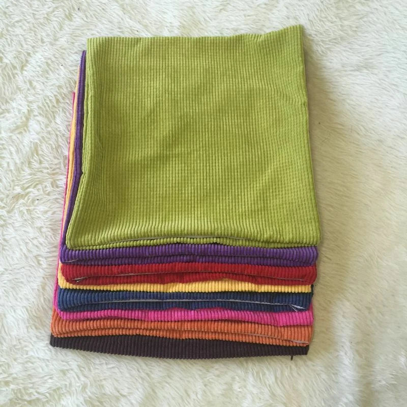 2X Large Plain Corduroy Cushion Covers Stripe Zip up Pillow Cases Sofa Bed Decor