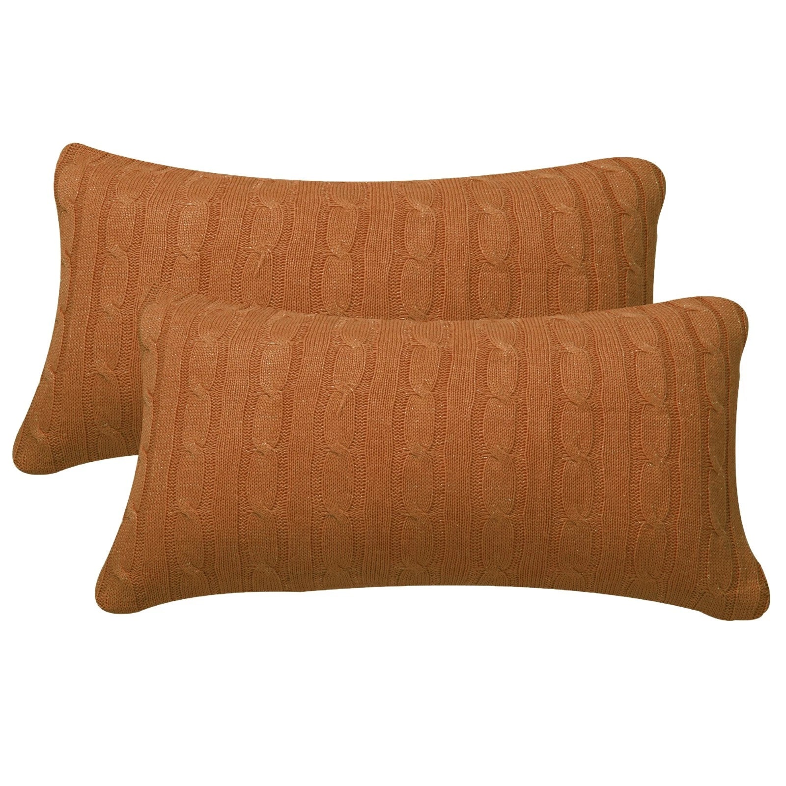 2x Cable Knit Decorative Throw Pillow Cover Square Warm Cushion Cover for Couch