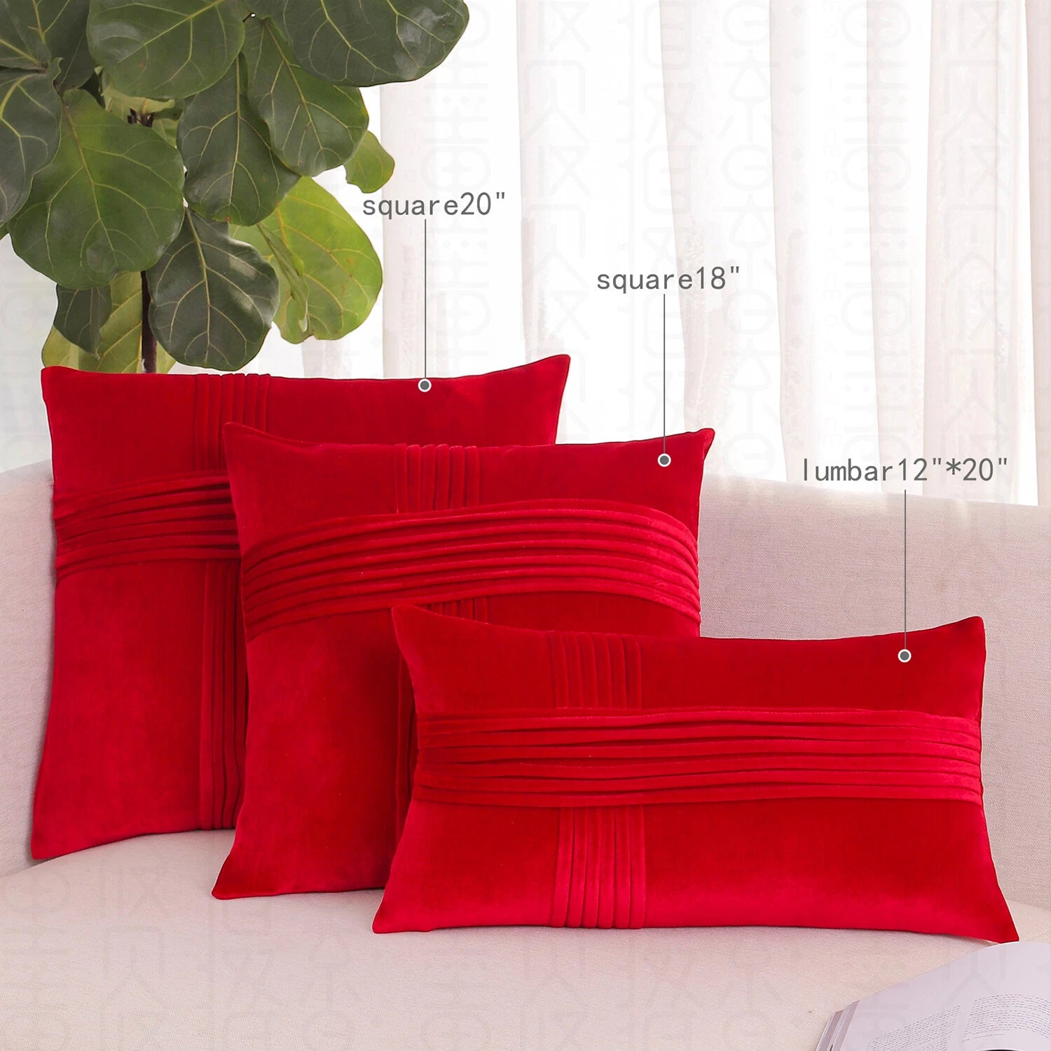 2 Pack Throw Pillow Covers  Sofa Decor Cushion Cases Velvet Premium Cushion