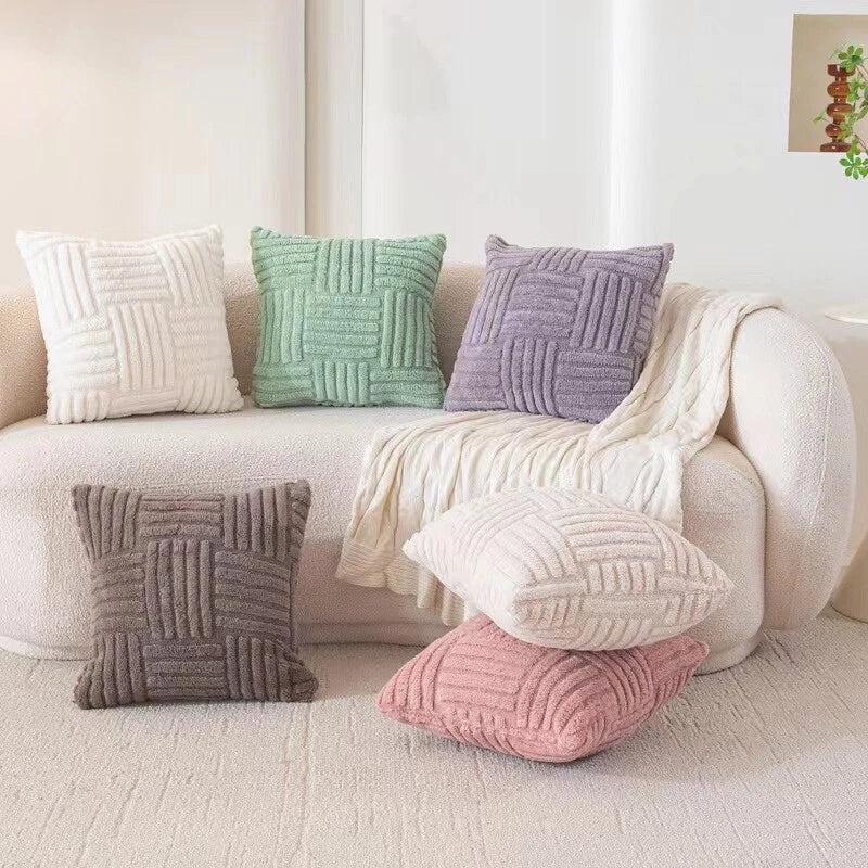 43CM x 43CM Fluffy Faux Soft Plush Pillow Case Cover Cushion Home Bed Sofa Decor