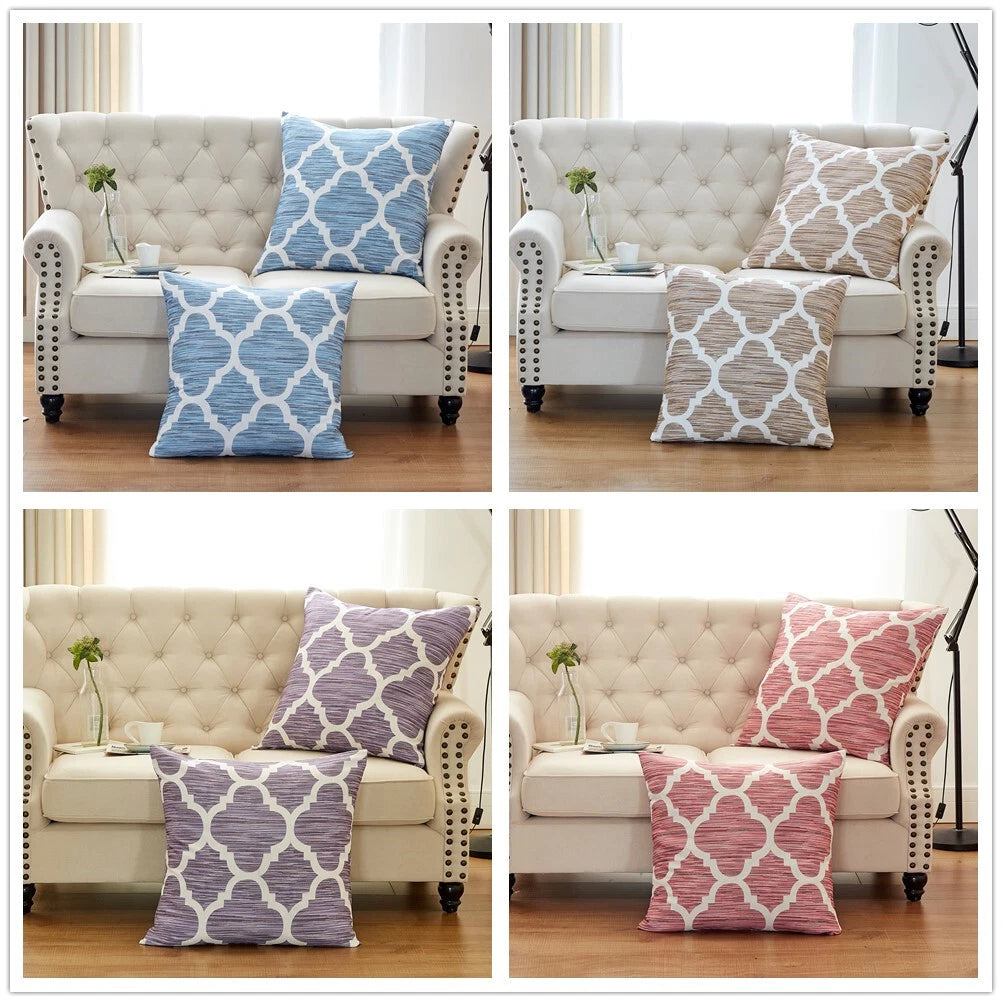 2 x Decorative Honor Throw Pillow Covers for Couch Bed Sofa Simple Pillow Cases