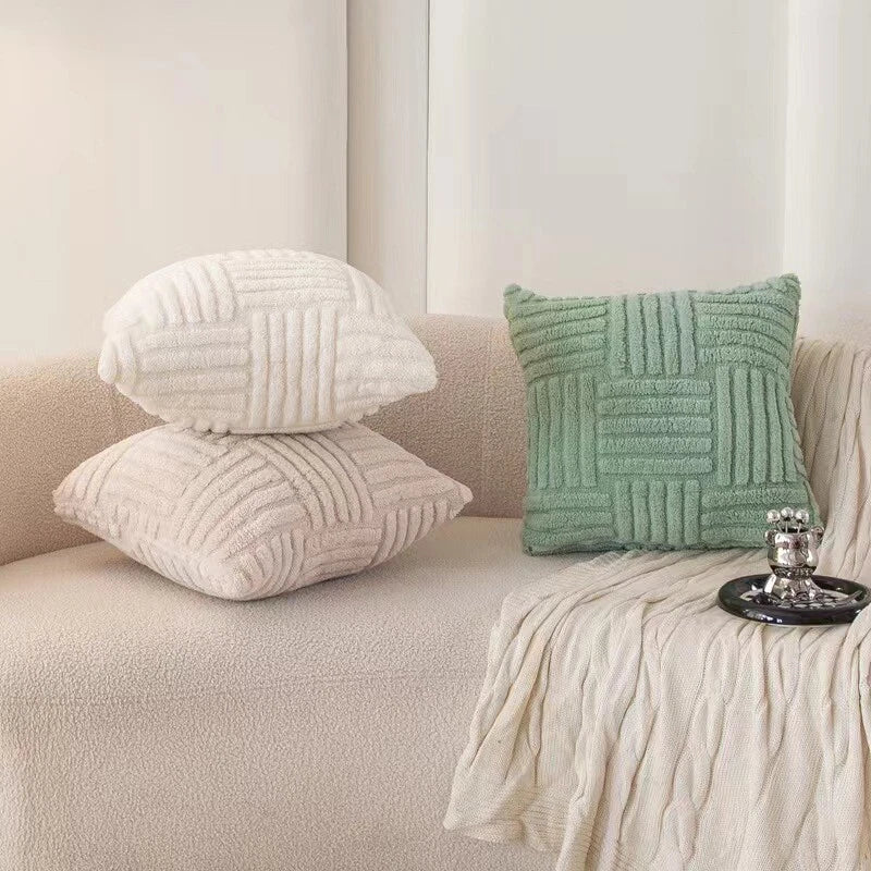 43CM x 43CM Fluffy Faux Soft Plush Pillow Case Cover Cushion Home Bed Sofa Decor