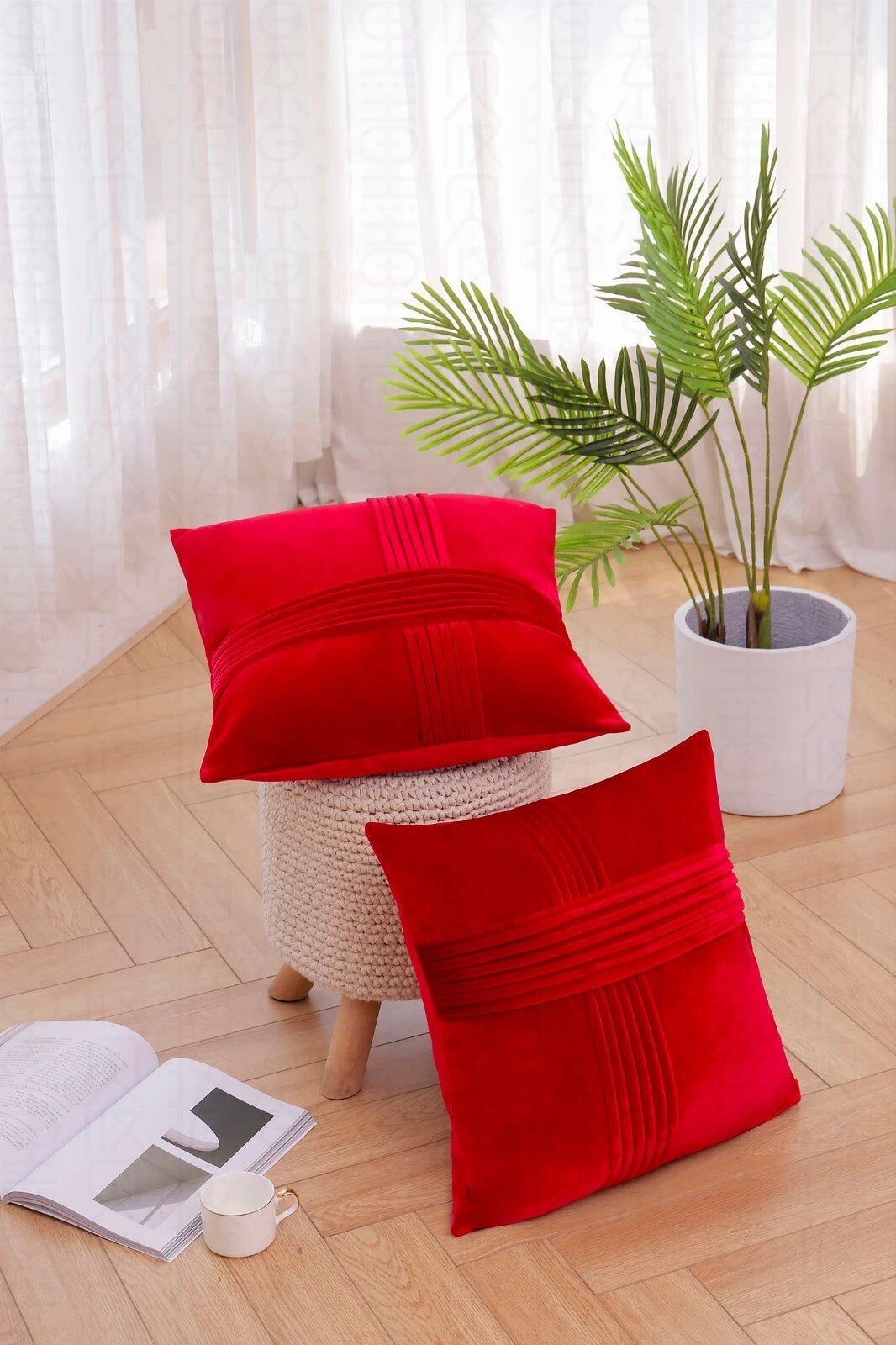 2 Pack Throw Pillow Covers  Sofa Decor Cushion Cases Velvet Premium Cushion