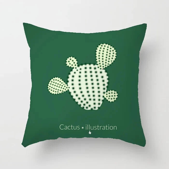 Cactus Succulent Plants Pillowcase Decor Sofa Cushion Case Bed Pillow Cover