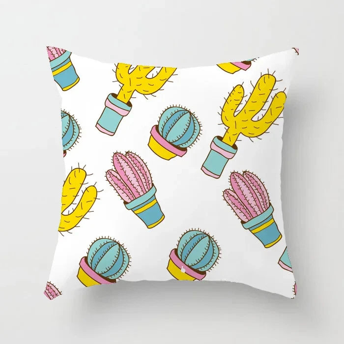 Cactus Succulent Plants Pillowcase Decor Sofa Cushion Case Bed Pillow Cover