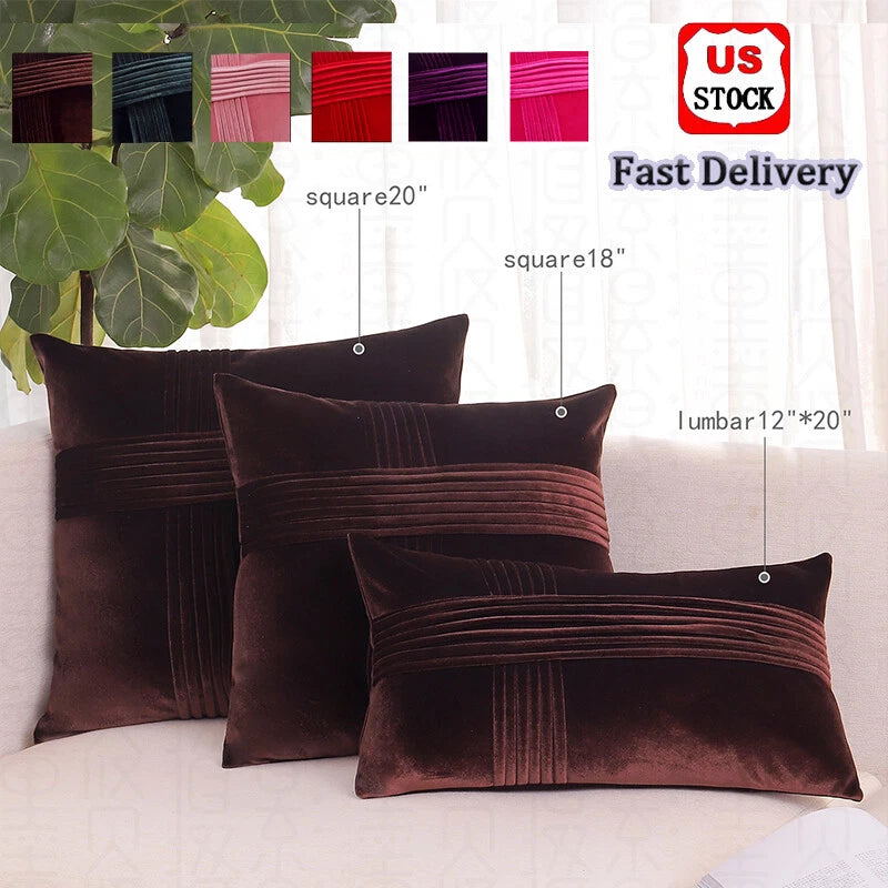 2 Pack Throw Pillow Covers  Sofa Decor Cushion Cases Velvet Premium Cushion