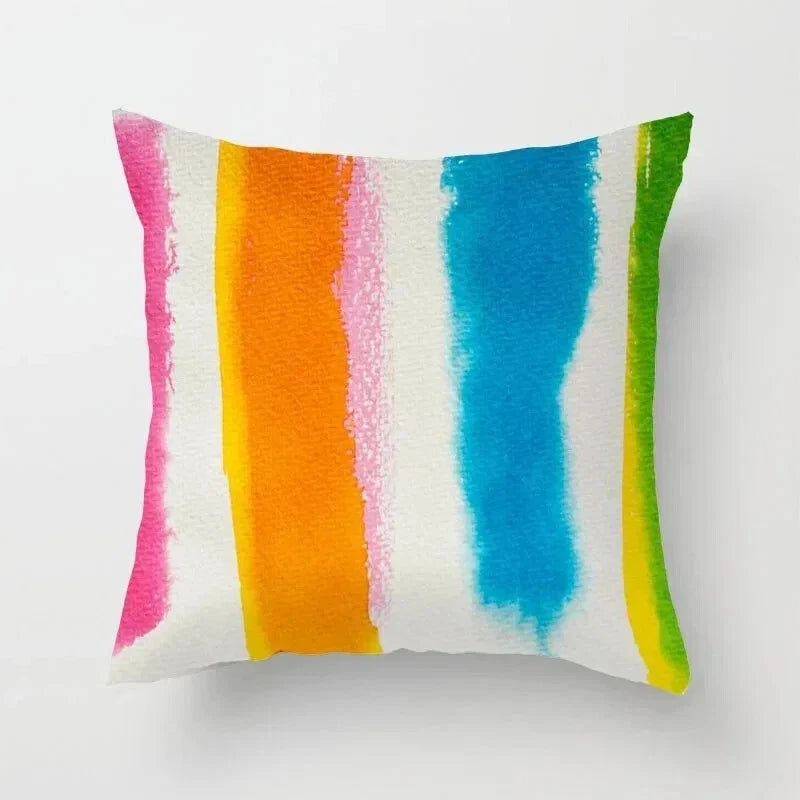 Bed Home Living Room Car Office Rainbow Geometric Sofa Pillowcase Cushion Cover