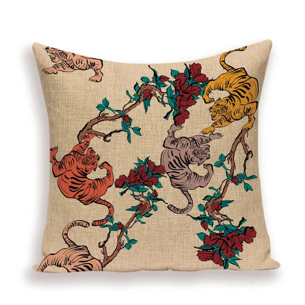 Animal Style Tiger Cushion Case Autumn Jungle Pillowcase Sofa Bed Cushions Cover