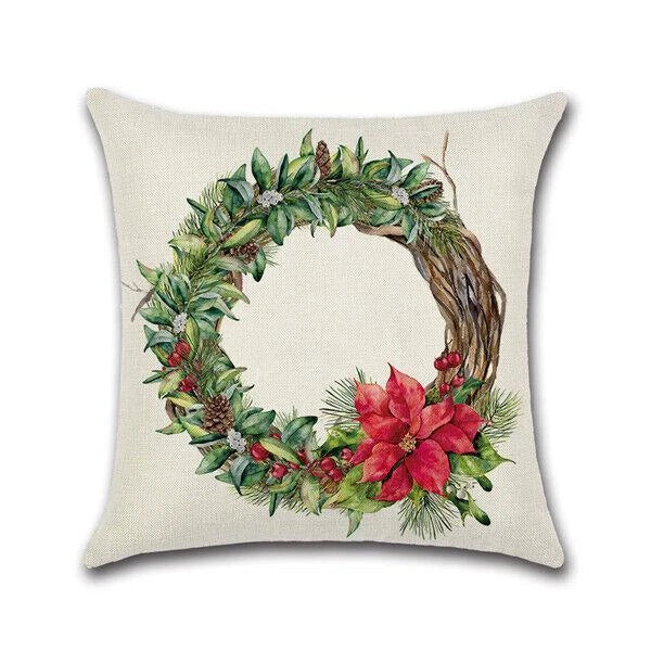 18" Christmas Cushion Cover Pattern Sofa Car Pet Square Pillow Case Home Decor