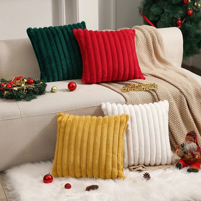 16" 18" 20" 22" 24" Plush Velvet Cushion Cover Sofa Bed Soft Plain Pillow Case
