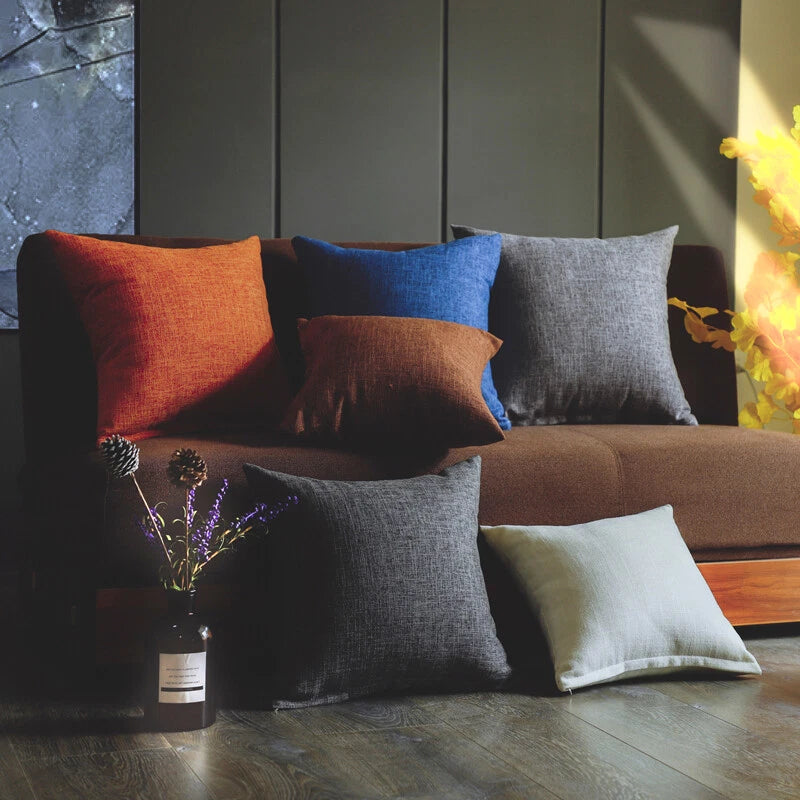 1PC Pillowcase Cushion Cover Throw Waist Pillow Case Cotton Linen Sofa Couch Bed