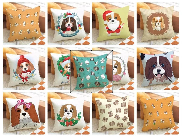 Cartoon Dog Pillowcases for Cushion Cover Car Decoration Sofa Cushion Fall Decor