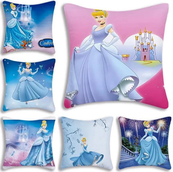 Cartoon Cinderella Pillow Cover Sofa Decorative Home Printing Cute Cushion Cover