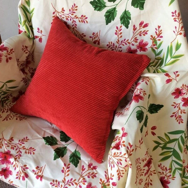 2X Large Plain Corduroy Cushion Covers Stripe Zip up Pillow Cases Sofa Bed Decor