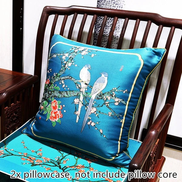 2X Chinese Embroidery Throw Cushion Pillow Case Cover Pillowcase Sofa Bed Decor