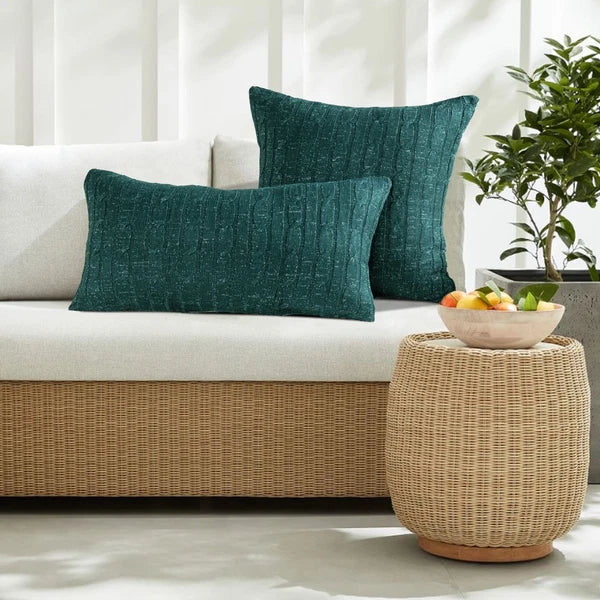 2x Cable Knit Decorative Throw Pillow Cover Square Warm Cushion Cover for Couch