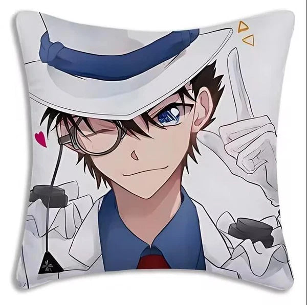 Anime Detective Pillow Covers Cartoon Sofa Decor Print Short Plush Cushion Cover