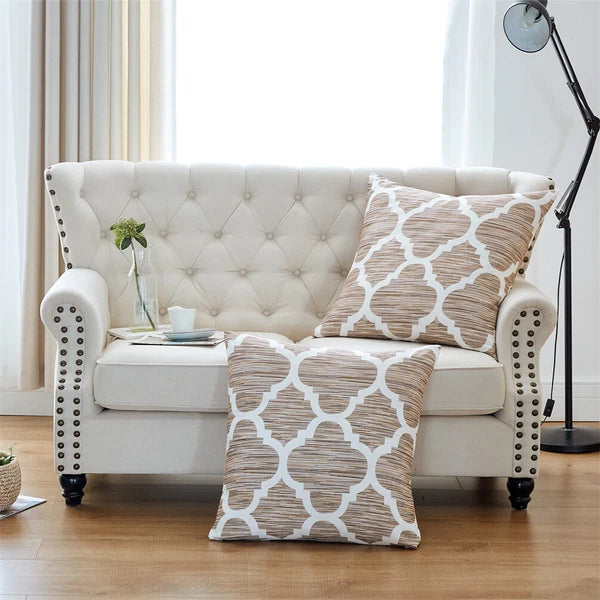 2 x Decorative Honor Throw Pillow Covers for Couch Bed Sofa Simple Pillow Cases