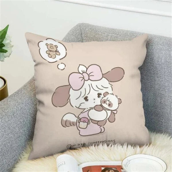 Anime Cartoon Mikko Illustrations Print Cushion Cover Sofa Home Decor Pillowcase