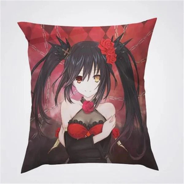 Anime Cartoon Tokisaki Kurumi Print Cushion Cover Sofa Home Decor Pillowcase