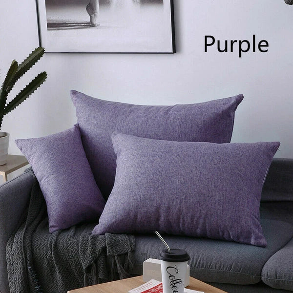 2X Cushion Cover Pillow Cases Solid Color Large Rectangle Sofa Bed Home Decor