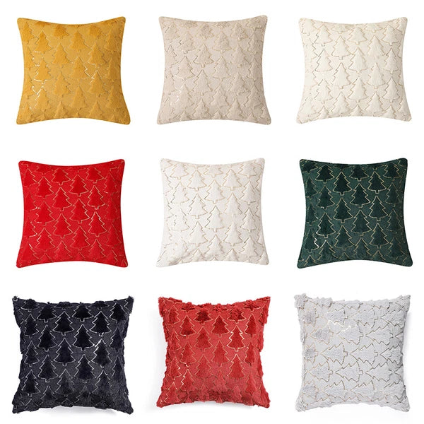 Christmas Tree Throw Pillow Cover Soft Plush Pillowcase Sofa Bed Cushion Decor