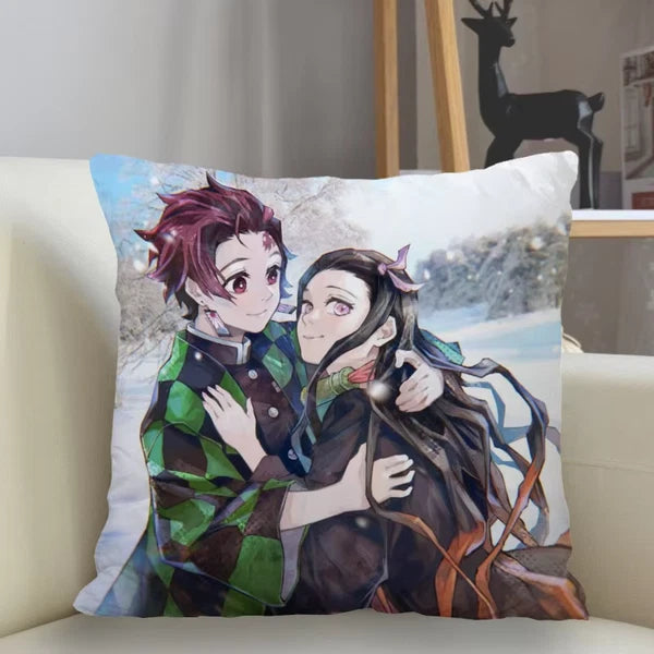 45X45Cm Polyester Demon Slayer Pillowcase Sofa Decoration Cushion Cover Home Dec